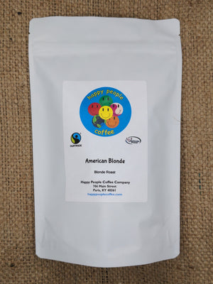 American blonde 12 oz coffee bag front label